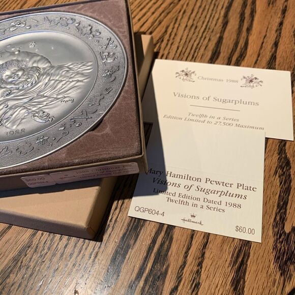 Vintage 1988 visions of sugarplums Pewter plate - Picture 6 of 7